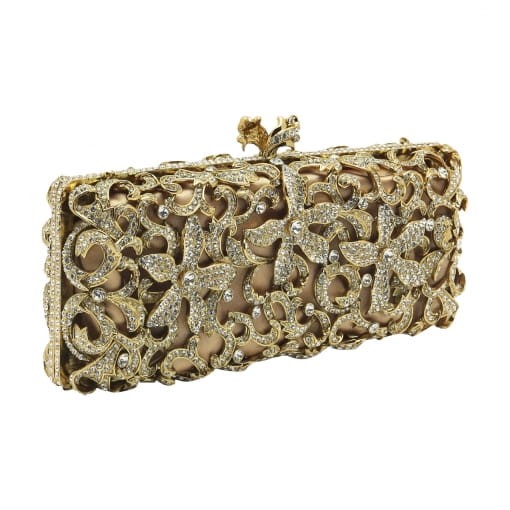 BOLSA CLUTCH CRISTAL FLOR E BOLINHAS