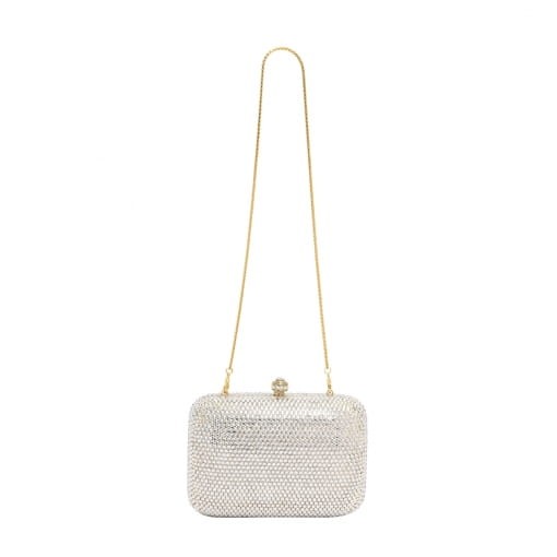 BOLSA CLUTCH CRISTAL QUADRADA BOLINHAS