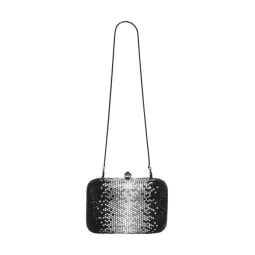 BOLSA CLUTCH CRISTAL QUADRADA BOLINHAS