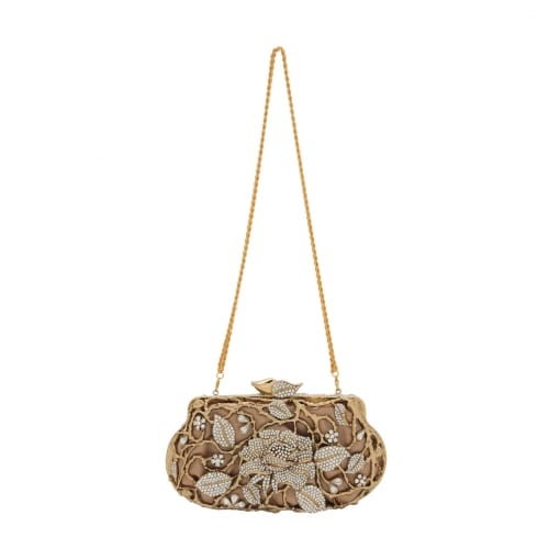 BOLSA CLUTCH DE CRISTAL COM FLORES