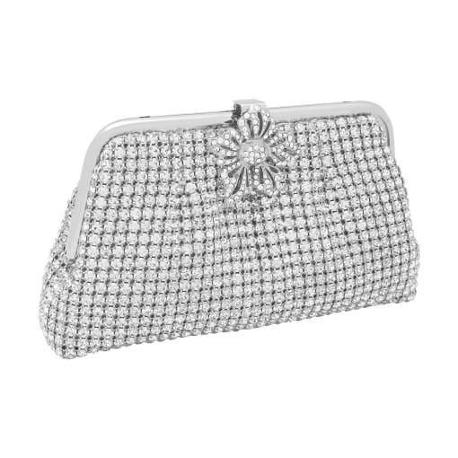 BOLSA CLUTCH DE STRASS COM PREGAS