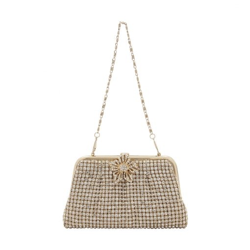 BOLSA CLUTCH DE STRASS COM PREGAS