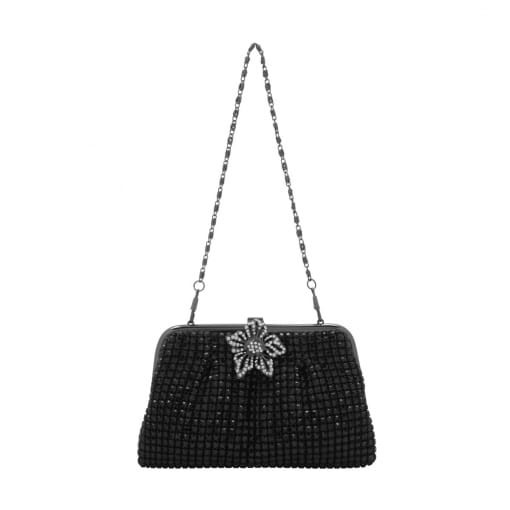 BOLSA CLUTCH DE STRASS COM PREGAS