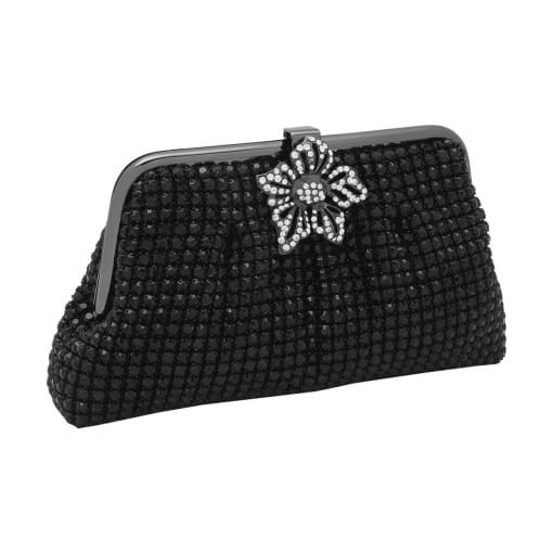 BOLSA CLUTCH DE STRASS COM PREGAS