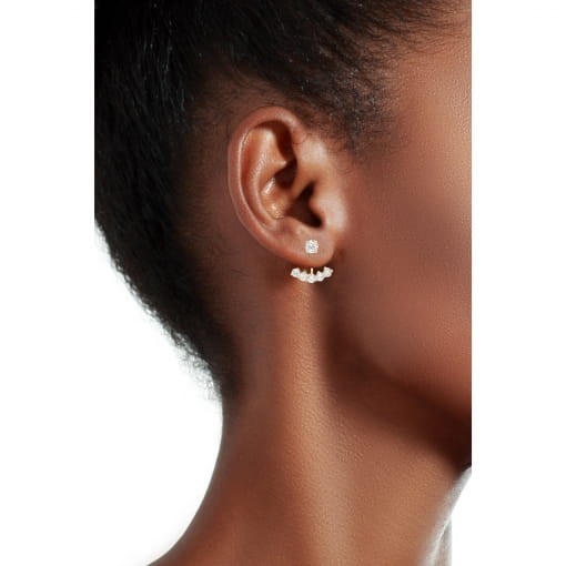 EAR JACKET DELICADO COM PEDRAS REDONDA