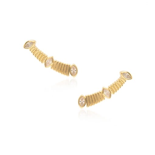 EAR CUFF DELICADO ENGOMADINHO COM NAVETES - LINHA BASIC